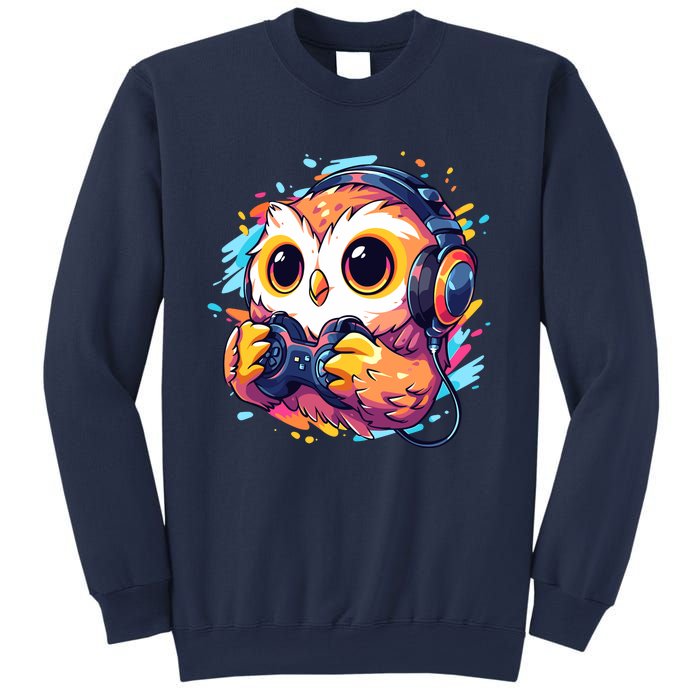 Gamer Owl Kawaii Owl Anime Funny Gaming Cute Owl Video Gamer Sweatshirt