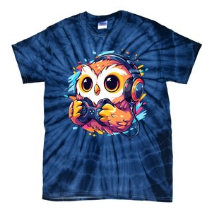 Gamer Owl Kawaii Owl Anime Funny Gaming Cute Owl Video Gamer Tie-Dye T-Shirt