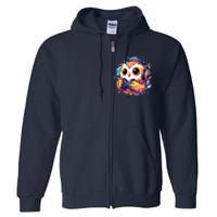 Gamer Owl Kawaii Owl Anime Funny Gaming Cute Owl Video Gamer Full Zip Hoodie