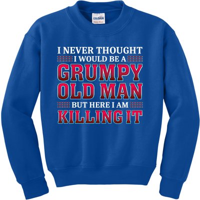 Grumpy Old Killing It Funny Grandpa Gift Kids Sweatshirt