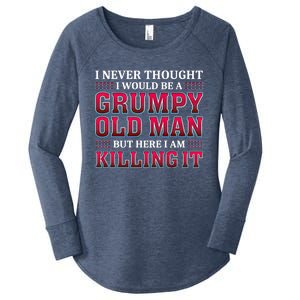 Grumpy Old Killing It Funny Grandpa Gift Women's Perfect Tri Tunic Long Sleeve Shirt