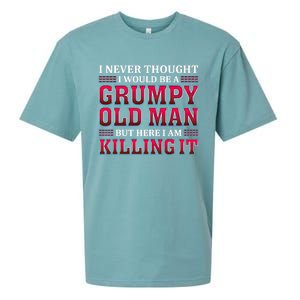 Grumpy Old Killing It Funny Grandpa Gift Sueded Cloud Jersey T-Shirt