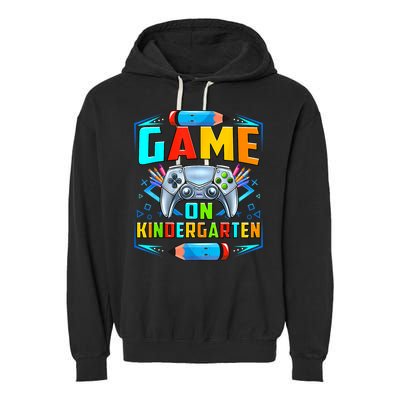 Game On Kindergarten Funny Back To School Video Games Boy Garment-Dyed Fleece Hoodie