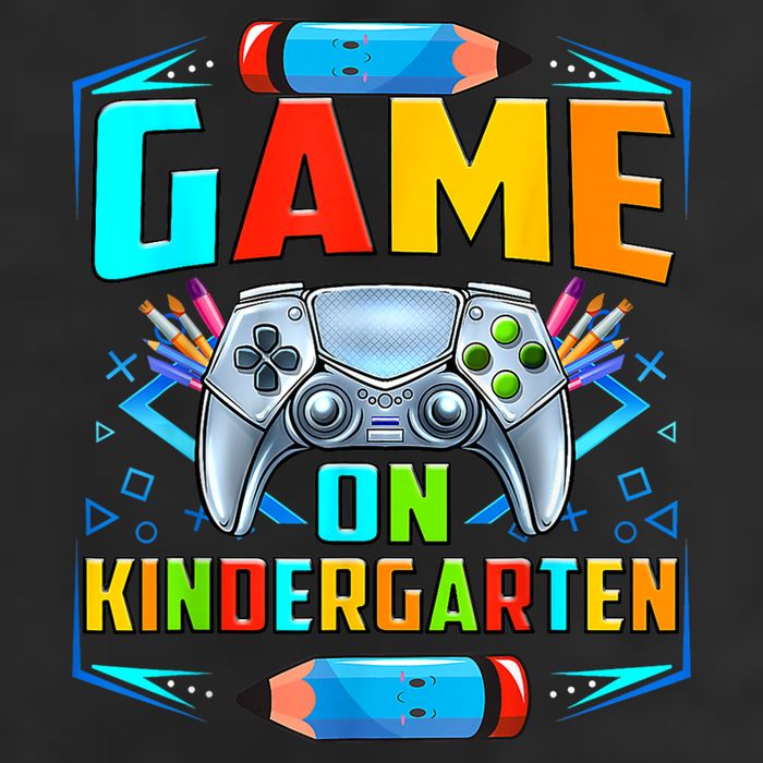 Game On Kindergarten Funny Back To School Video Games Boy 7 Panel Mesh Trucker Snapback Hat