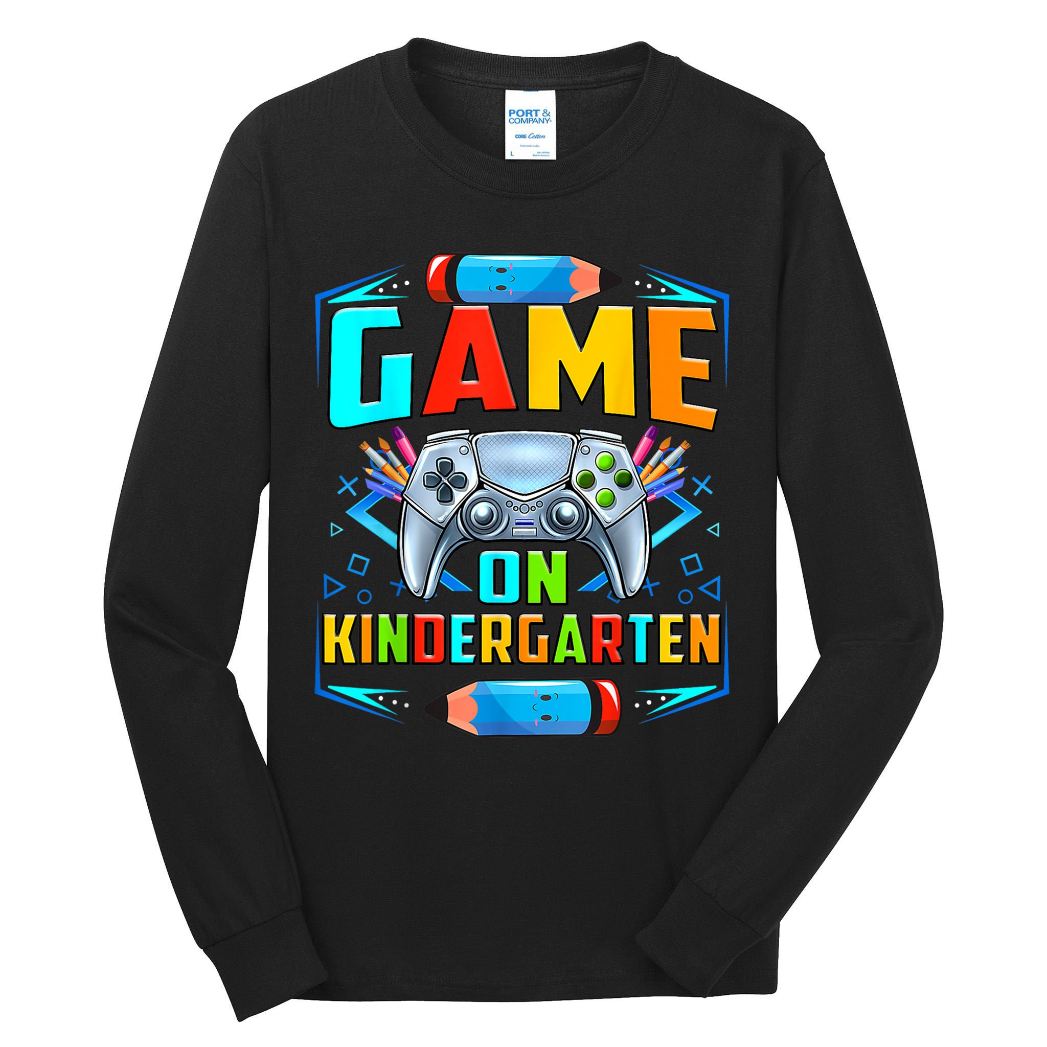 Game On Kindergarten Funny Back To School Video Games Boy Tall Long Sleeve T-Shirt