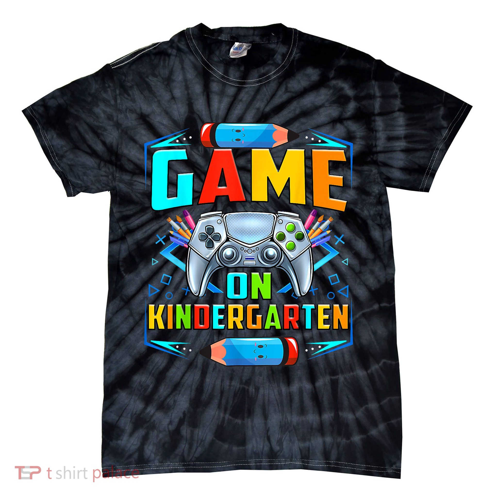 Game On Kindergarten Funny Back To School Video Games Boy Tie-Dye T-Shirt