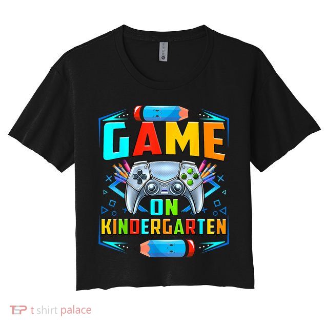 Game On Kindergarten Funny Back To School Video Games Boy Crop Top
