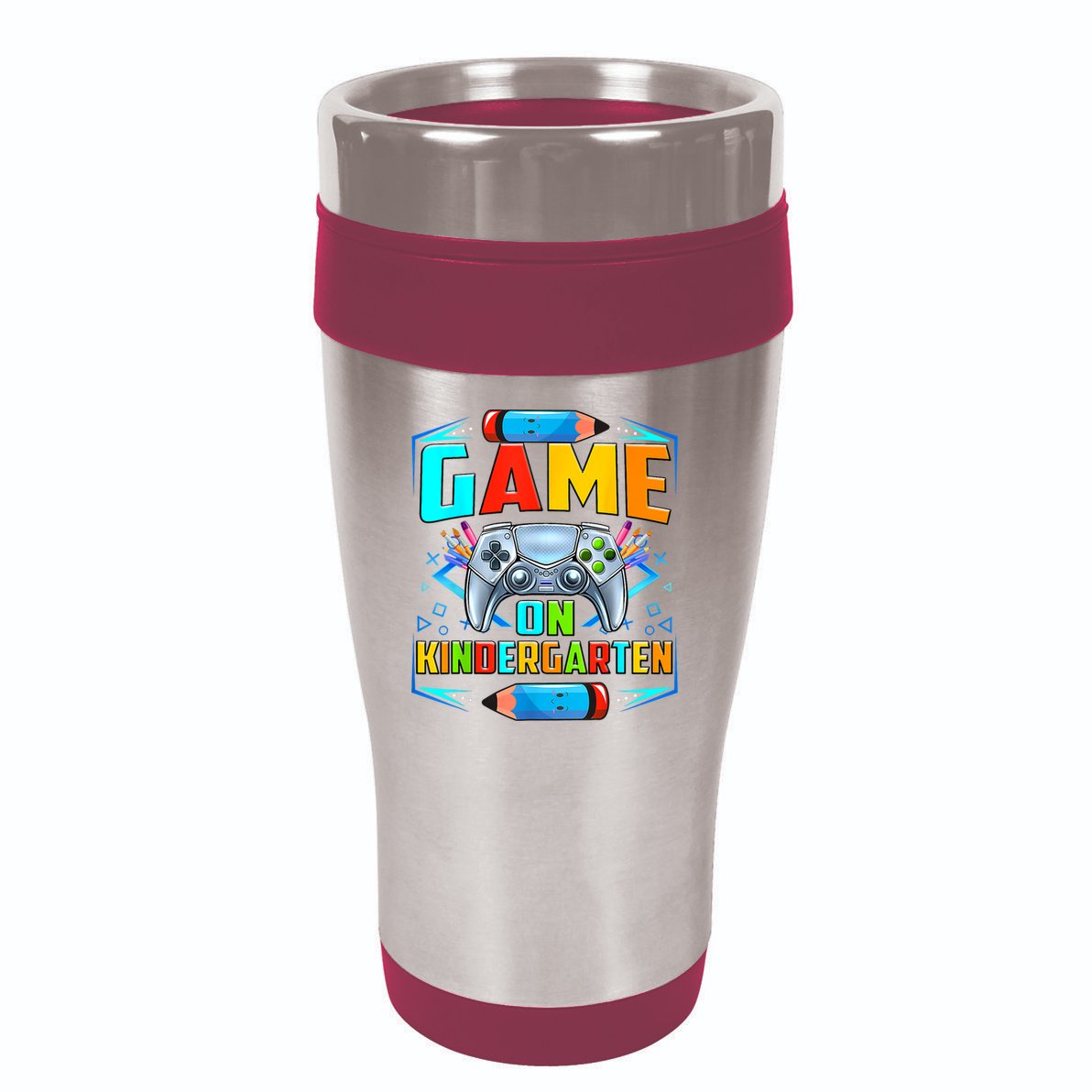 Game On Kindergarten Funny Back To School Video Games Boy 16oz Travel Tumbler