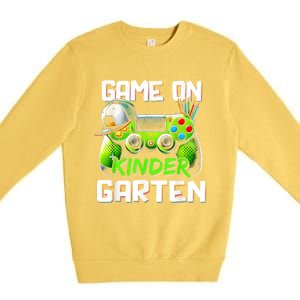 Game On Kindergarten Back To School Funny Gamer Premium Crewneck Sweatshirt