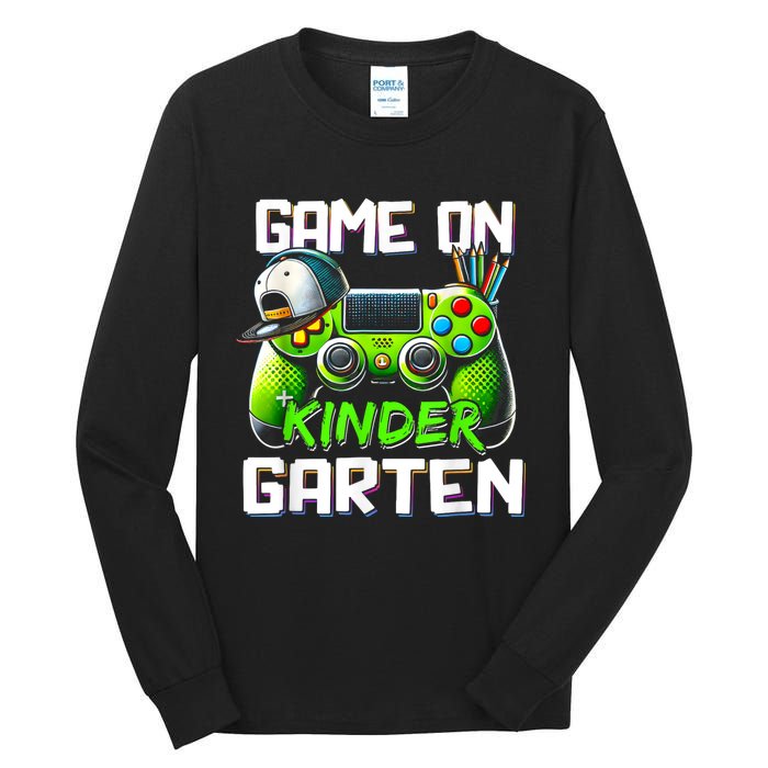 Game On Kindergarten Back To School Funny Gamer Tall Long Sleeve T-Shirt