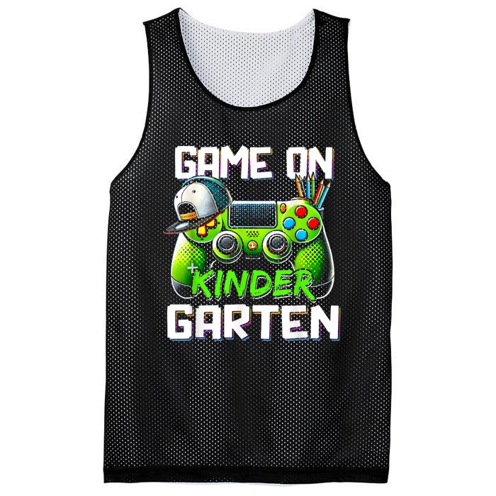 Game On Kindergarten Back To School Funny Gamer Mesh Reversible Basketball Jersey Tank