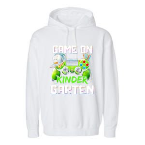 Game On Kindergarten Back To School Funny Gamer Garment-Dyed Fleece Hoodie