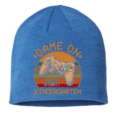 Game On Kindergarten Back To School Gamer Funny Funny Gift Sustainable Beanie