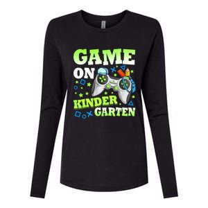 Game On Kindergarten Back To School Gamer Video Games Funny Gift Womens Cotton Relaxed Long Sleeve T-Shirt