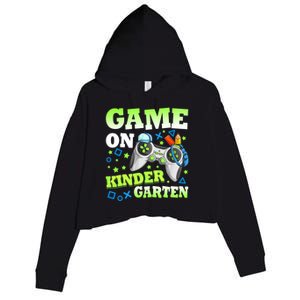 Game On Kindergarten Back To School Gamer Video Games Funny Gift Crop Fleece Hoodie