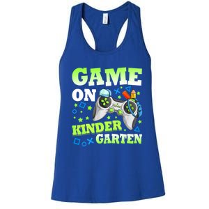 Game On Kindergarten Back To School Gamer Video Games Funny Gift Women's Racerback Tank