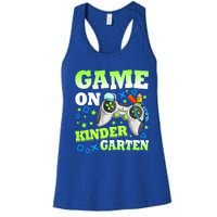 Game On Kindergarten Back To School Gamer Video Games Funny Gift Women's Racerback Tank