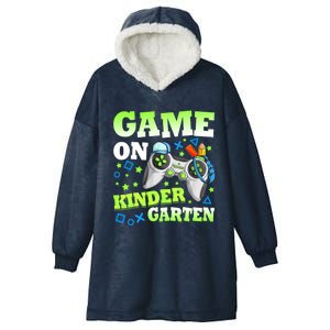 Game On Kindergarten Back To School Gamer Video Games Funny Gift Hooded Wearable Blanket