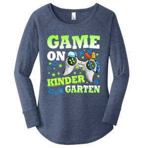 Game On Kindergarten Back To School Gamer Video Games Funny Gift Women's Perfect Tri Tunic Long Sleeve Shirt