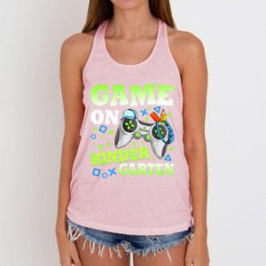 Game On Kindergarten Back To School Gamer Video Games Funny Gift Women's Knotted Racerback Tank