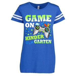 Game On Kindergarten Back To School Gamer Video Games Funny Gift Enza Ladies Jersey Football T-Shirt