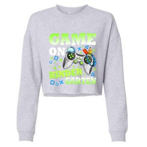 Game On Kindergarten Back To School Gamer Video Games Funny Gift Cropped Pullover Crew