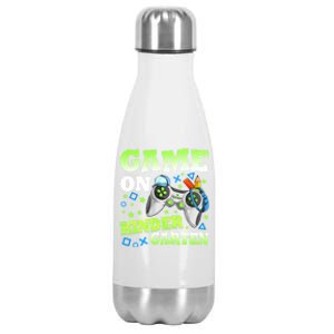 Game On Kindergarten Back To School Gamer Video Games Funny Gift Stainless Steel Insulated Water Bottle