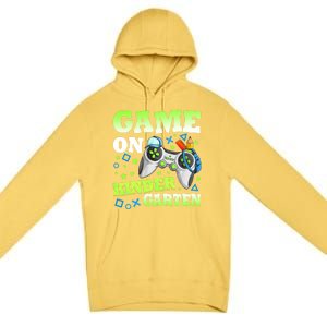 Game On Kindergarten Back To School Gamer Video Games Gift Premium Pullover Hoodie