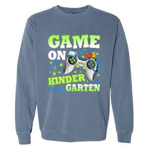 Game On Kindergarten Back To School Gamer Video Games Gift Garment-Dyed Sweatshirt