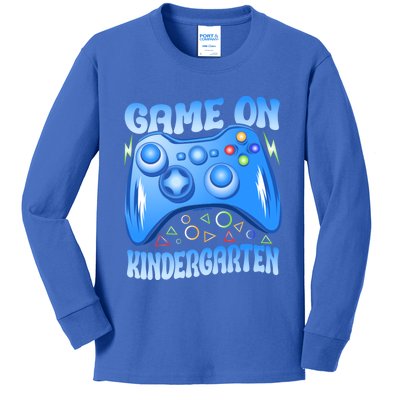 Game On Kindergarten Back To School Video Games Blue Gift Kids Long Sleeve Shirt