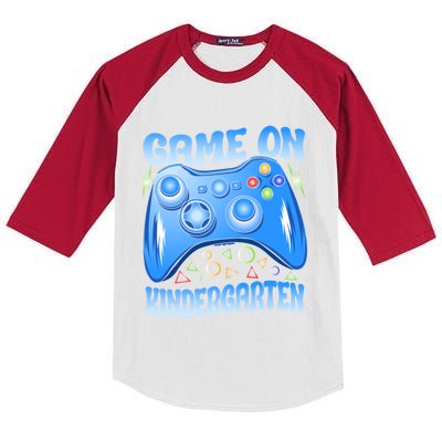 Game On Kindergarten Back To School Video Games Blue Gift Kids Colorblock Raglan Jersey