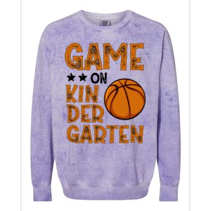 Game On Kindergarten Basketball Funny Back To School Cute Gift Colorblast Crewneck Sweatshirt