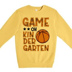 Game On Kindergarten Basketball Funny Back To School Cute Gift Premium Crewneck Sweatshirt