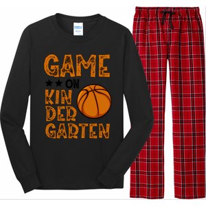 Game On Kindergarten Basketball Funny Back To School Cute Gift Long Sleeve Pajama Set