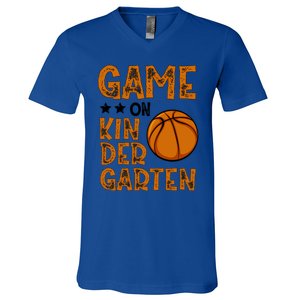 Game On Kindergarten Basketball Funny Back To School Cute Gift V-Neck T-Shirt