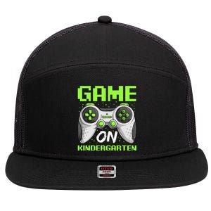 Game On Kindergarten Gift Back To School Video Gamer Gift 7 Panel Mesh Trucker Snapback Hat