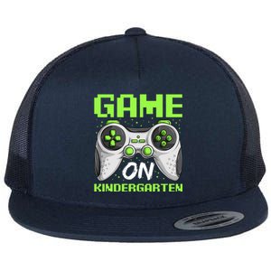 Game On Kindergarten Gift Back To School Video Gamer Gift Flat Bill Trucker Hat