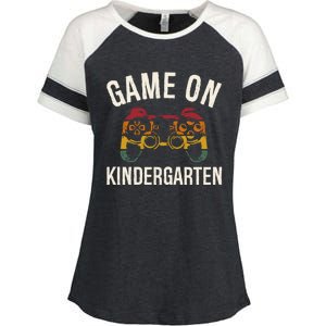 Game On Kindergarten Funny Back To School First Day Of Cute Gift Enza Ladies Jersey Colorblock Tee