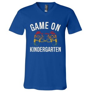 Game On Kindergarten Funny Back To School First Day Of Cute Gift V-Neck T-Shirt