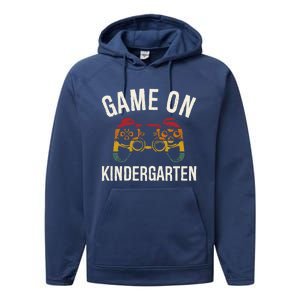 Game On Kindergarten Funny Back To School First Day Of Cute Gift Performance Fleece Hoodie