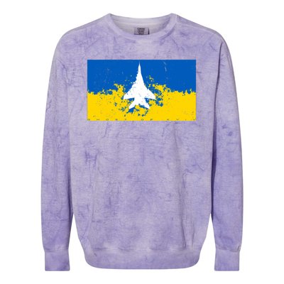 Ghost Of Kyiv Ukraine Flag Colorblast Crewneck Sweatshirt