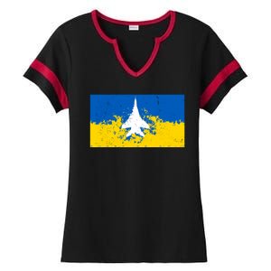 Ghost Of Kyiv Ukraine Flag Ladies Halftime Notch Neck Tee