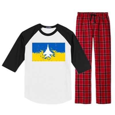 Ghost Of Kyiv Ukraine Flag Raglan Sleeve Pajama Set