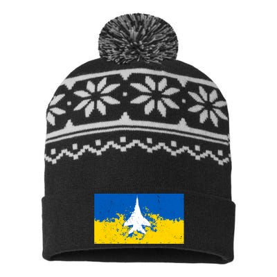 Ghost Of Kyiv Ukraine Flag USA-Made Snowflake Beanie