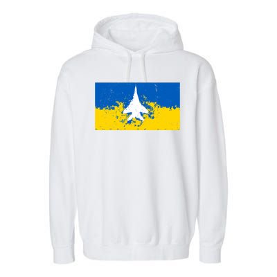 Ghost Of Kyiv Ukraine Flag Garment-Dyed Fleece Hoodie