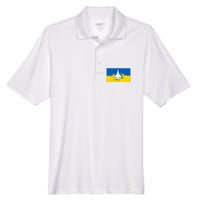 Ghost Of Kyiv Ukraine Flag Men's Origin Performance Pique Polo