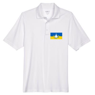 Ghost Of Kyiv Ukraine Flag Men's Origin Performance Pique Polo