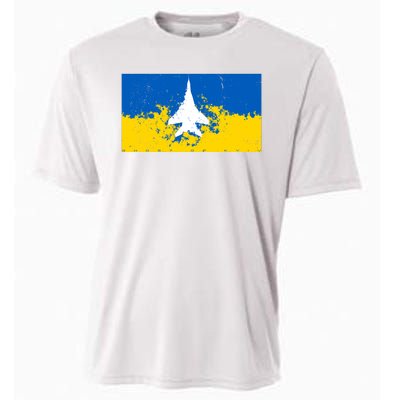 Ghost Of Kyiv Ukraine Flag Cooling Performance Crew T-Shirt