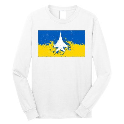 Ghost Of Kyiv Ukraine Flag Long Sleeve Shirt