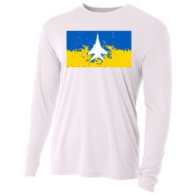 Ghost Of Kyiv Ukraine Flag Cooling Performance Long Sleeve Crew